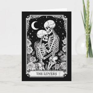 Tarot Card The Lovers Skeleton Goth Halloween Witc