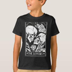 Tarot Card The Lovers Vintage Skeleton Goth Hallow T-Shirt
