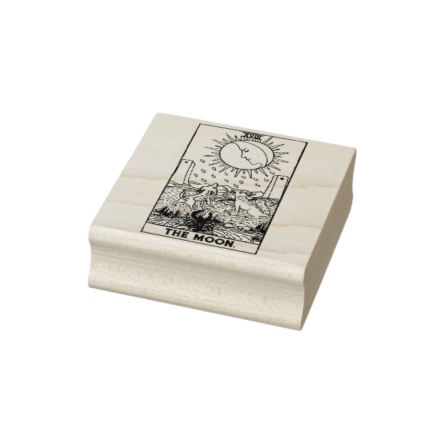 Tarot Card: The Moon: Personalized Text Rubber Stamp (Stamp)