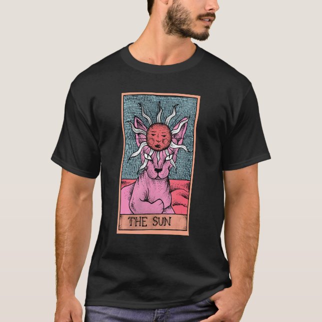 Tarot Card The Sun And Sphynx Cat  Occult Graphic T-Shirt (Front)