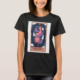 Tarot Card The World And Sphynx Cat Occult Graphi T-Shirt