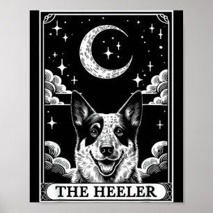 Tarot Card Vintage Crescent Moon Australian Cattle Poster