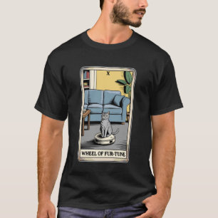 Tarot Card Wheel of Fur-Tune Cat Robot Vacuum Clea T-Shirt