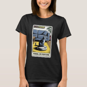 Tarot Card Wheel of Fur-Tune Cat Robot Vacuum Clea T-Shirt