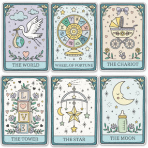Tarot Cards Baby Shower Stickers