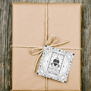 Tarot Cards Bridal Shower Wedding Modern B+W Favour Tags