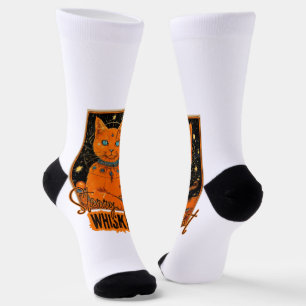 Tarot Cards & Orange Cat   Cosmic Vibes Socks