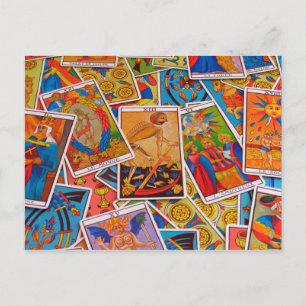 tarot cards postcard