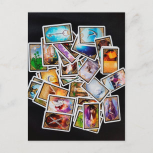 tarot cards postcard