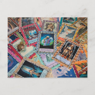 tarot cards postcard