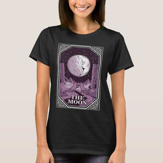 Tarot Cards  The Moon  Wolf  Occult  Fortune Plate T-Shirt (Front)