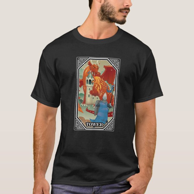 Tarot Cards - Tower - Occult - Fortune Teller - Go T-Shirt (Front)