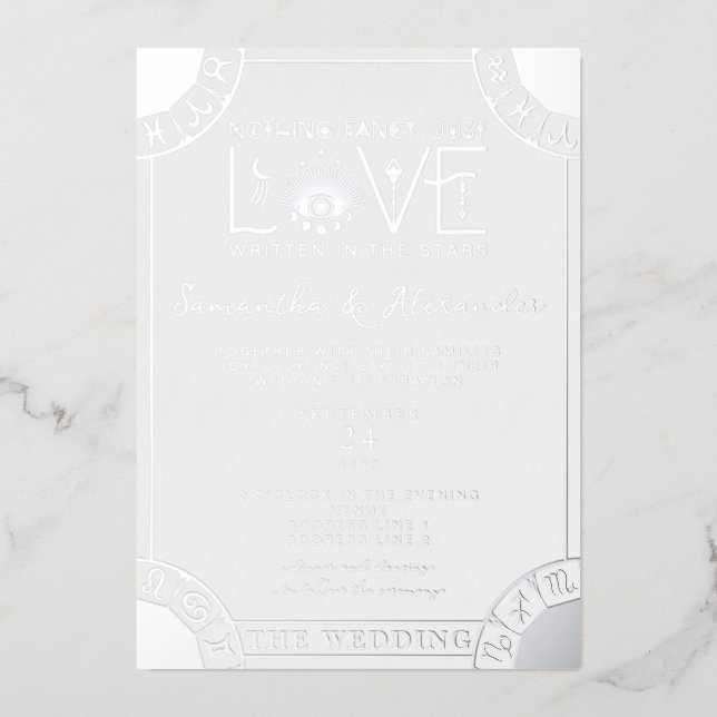 Tarot Celestial Wedding Zodiac Signs Evil Eye Moon (Front)