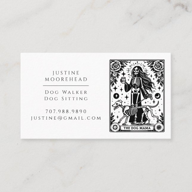 Tarot Chien Walker Animaux Carte de visite (Devant)