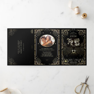 Tarot d'Halloween - DÉTAILS & MENU RSVP Tri-Fold