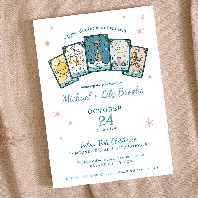 Tarot Fortune Teller Celestial Girl Baby Shower Invitation (Creator Uploaded)
