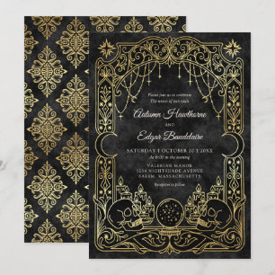 Tarot Halloween Gothic Witch Wedding Invitation