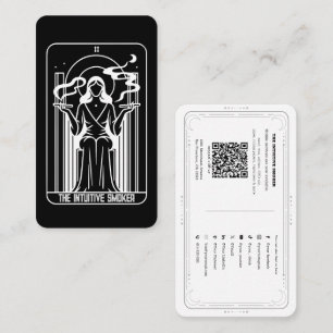 Tarot High Priestess Female Weed Smoking  Business Card