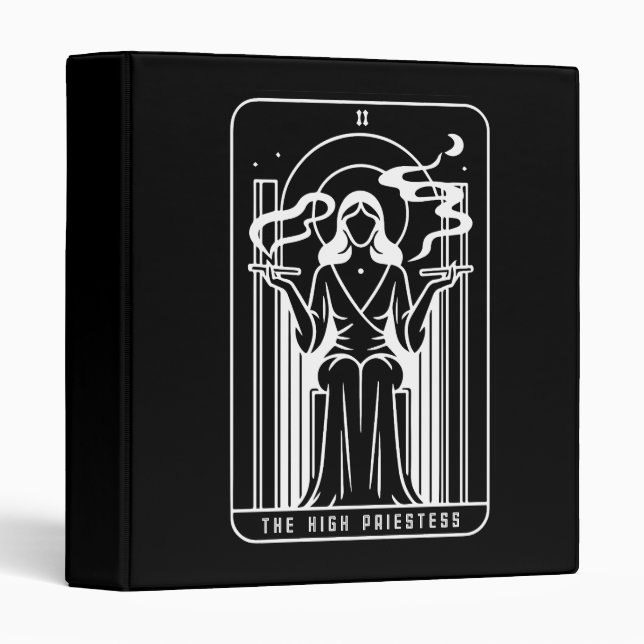 Tarot High Priestess Female Weed Smoking Occult Binder (Front/Spine)