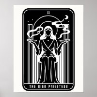 Tarot High Priestess Female Weed Smoking Occult