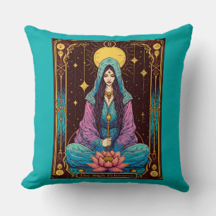 Tarot Illustration, the High Priestess Throw Pillow