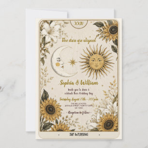 Tarot Moon Sun Stars Lovers Wedding Invitation