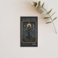 Tarot Moon Water Goddess Modern Elegant Black Gold