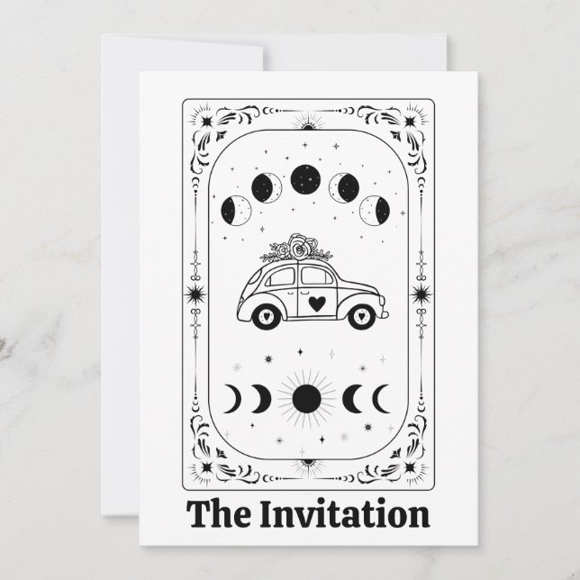 Tarot Mystic Fortune Astrological Zodiac Celestial Invitation (Front)