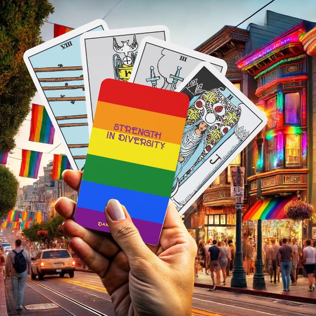 Tarot Pride Month Strength Diversity Rainbow Flag Playing Cards (Creator Uploaded)