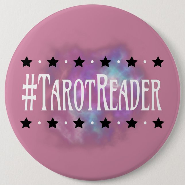 #Tarot Reader Pink 6 in. Button (Front)