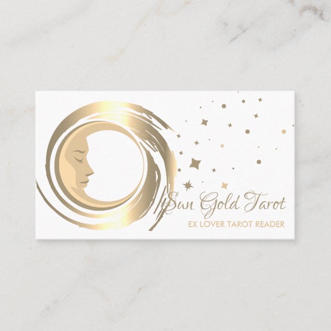 Tarot Reader Stars Moon Sun Business Card (Front)