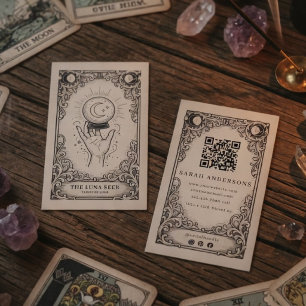Tarot Reader   Vintage Celestial Mystic Fortune  Business Card