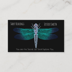 Tarot Readings Dragon Fly Stylish Aqua Colours Appointment Card