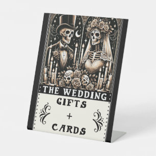 Tarot Skeletons Bride Groom Wedding Gifts & Cards  Pedestal Sign