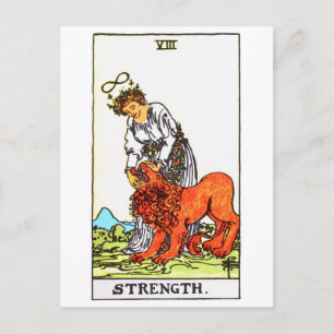 tarot-strength postcard