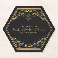 Tarot Sun and Moon Wedding  Paper Coaster