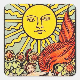 Tarot Sun Card  Square Sticker