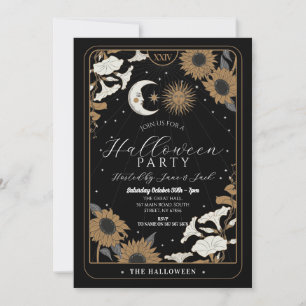 Tarot Sun Moon Align Halloween Spirits Invitation