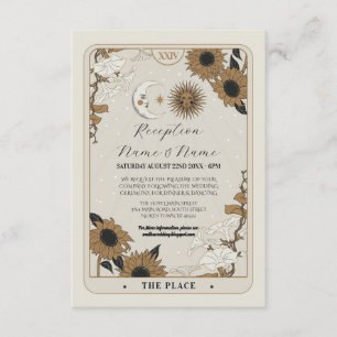 Tarot Sun Moon aligné Cartes de mariage de récepti