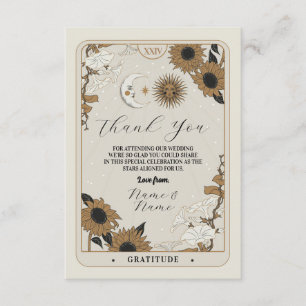 Tarot Sun Moon aligné Cartes de mariage Merci