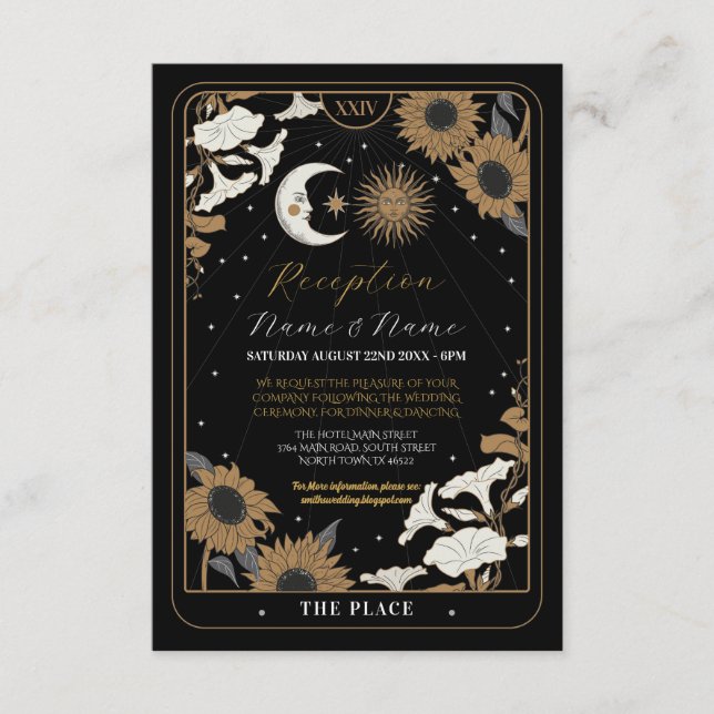 Tarot Sun Moon Aligné Logement Cartes de Mariage (Devant)