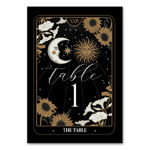 Tarot Table Numbers Wedding Sun Moon Aligned Cards
