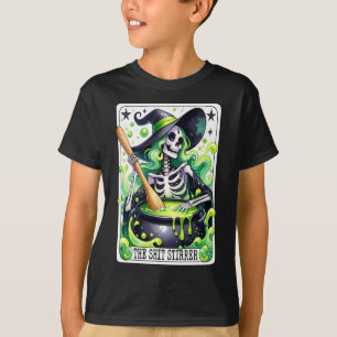Tarot The Stirrer Funny Halloween Witch Tarot Card T-Shirt