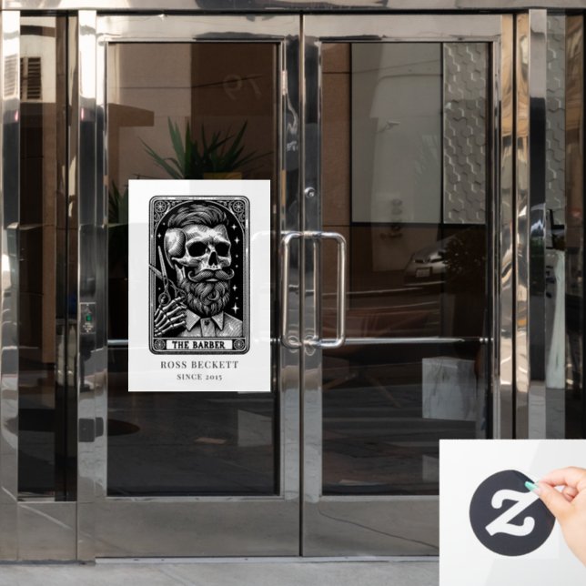 Tarot Theme Vintage Barber Window Cling (Office Door)