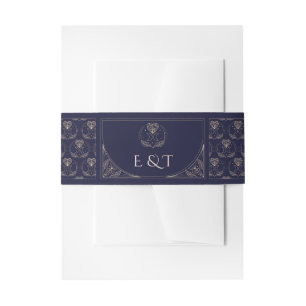 Tarot Wedding Mystic Heart Cutlery Band Flower Invitation Belly Band