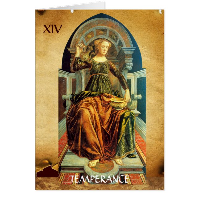 TAROTS DE RENAISSANCE ANTIQUE 14 / TEMPÉRANCE (Devant)