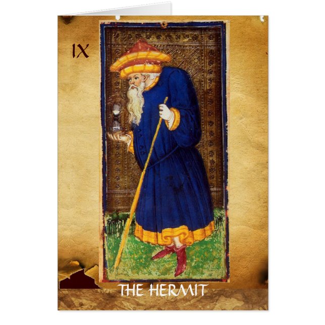 TAROTS DE RENAISSANCE ANTIQUE 9 / L'HERMIT (Devant)