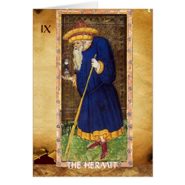 TAROTS DE RENAISSANCE ANTIQUE 9 / L'HERMIT (Devant)