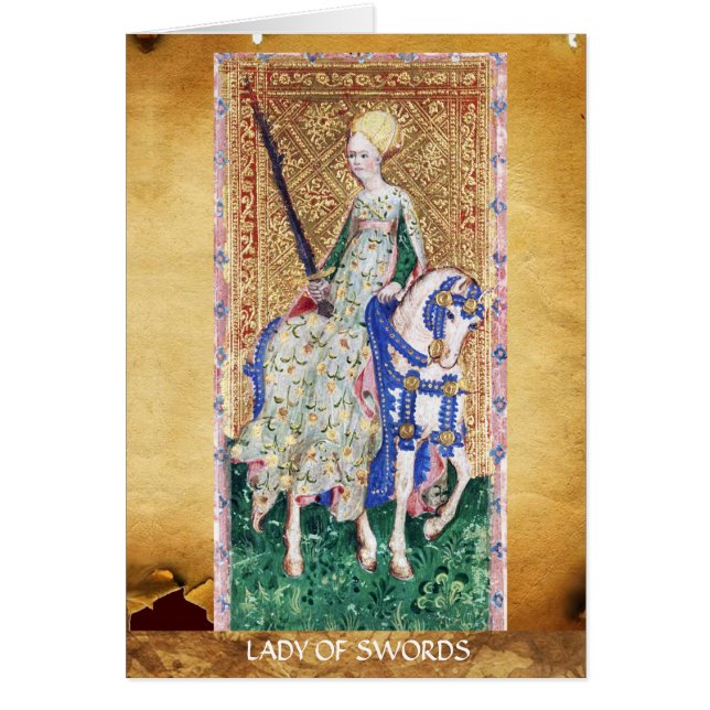 TAROTS DE RENAISSANCE ANTIQUE / FEMME DES ÉPÈRES (Devant)
