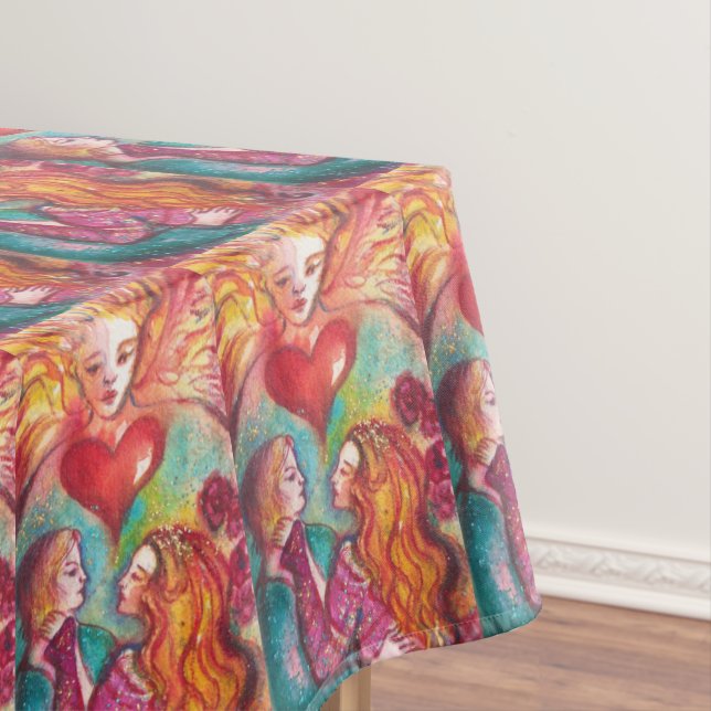 TAROTS OF LOST THE SHADOWS,LOVERS Valentine's Day Tablecloth (In Situ)